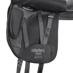 Wintec Pro Wide Dressage Saddle With HART -Farm House Tack Store W ProWide Dressage GirthingSystem Blk
