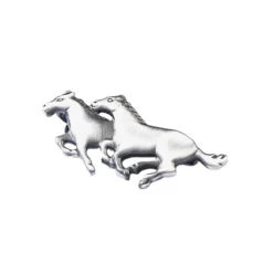 Wild Attire Inc. Wild Horses Antiquated Silver Metal Tie Bar