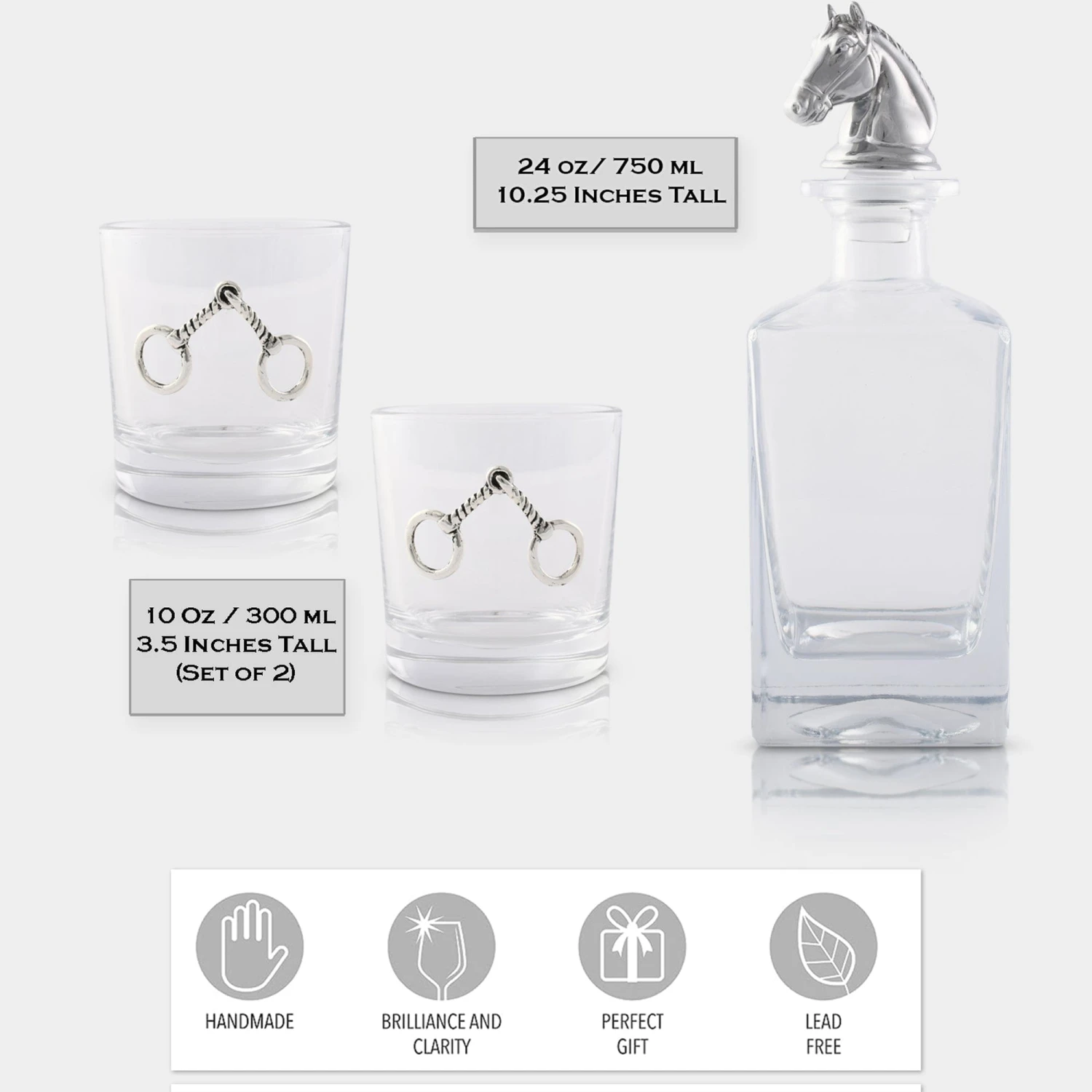Arthur Court Equestrian Decanter Set With Glasses 5 Arthur Court Equestrian Decanter Set With Glasses - Image 3