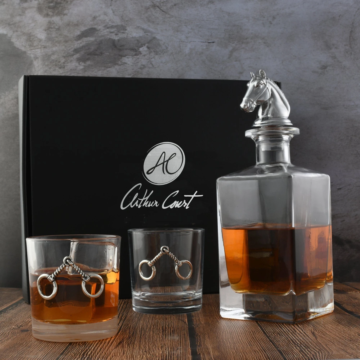 Arthur Court Equestrian Decanter Set With Glasses 9 Arthur Court Equestrian Decanter Set With Glasses - Image 7