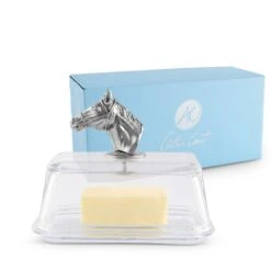 Glass Butter Dish - Horse Head -Farm House Tack Store arthur court equestrian glass butter dish horse head 441h23 32638331682931