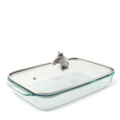 Arthur Court Horse Head With Pyrex 3 Quart Baking Dish