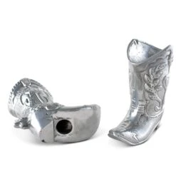 Arthur Court Cowboy Boot Salt And Pepper Set -Farm House Tack Store arthur court western frontier cowboy boot salt and pepper set 040878 31866406764659