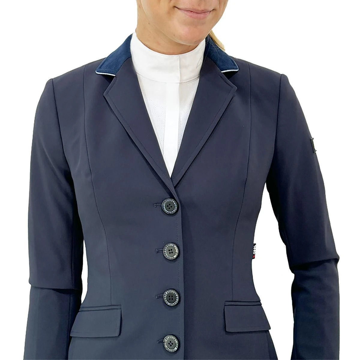 Equiline Farm House Custom Navy Gait Show Coat In X-Cool Evo 5 Equiline Farm House Custom Navy Gait Show Coat In X-Cool Evo - Image 3