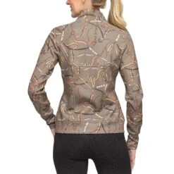 Kastel Long Sleeve Full Zip Taupe Belt Print Scuba Jacket -Farm House Tack Store c531005e27a2e26a8a043fdfb71969c7