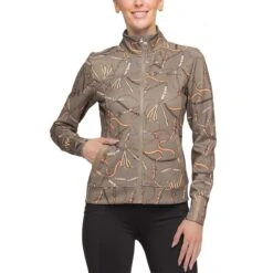 Kastel Long Sleeve Full Zip Taupe Belt Print Scuba Jacket -Farm House Tack Store c6061d126bce2b917788f7e3d96ccdac