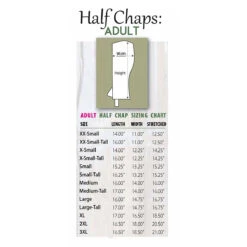 Perri's Professional Half Chaps 8 Perri's Professional Half Chaps -Farm House Tack Store chap size chart 01597.1588190846.1280.1280