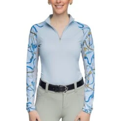 Kastel Long Sleeve Belts Print 1/4 Zip Shirt