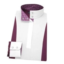 Essex Classics Ladies "Dark Plum" Luna Performance Long Sleeve Show Shirt 7 Essex Classics Ladies "Dark Plum" Luna Performance Long Sleeve Show Shirt -Farm House Tack Store d54accb392bb5dd637b21c6cfb583958