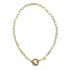 V2 Designs Tonal Gold Loose Link Eggbutt Snaffle Necklace