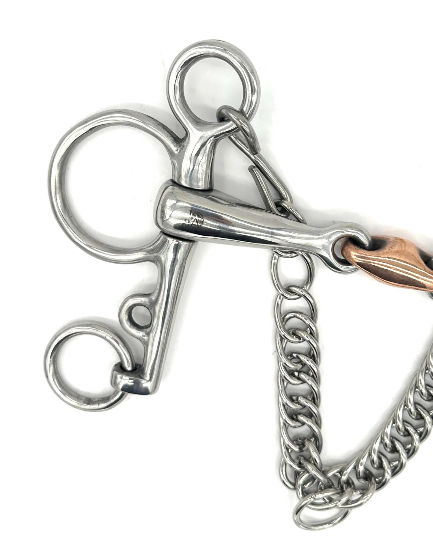 Jake Adams Small Copper Double Jointed Elliptical Pelham Bit 4 Jake Adams Small Copper Double Jointed Elliptical Pelham Bit - Image 2