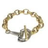 V2 Designs Gold Link Bracelet With Silver Bit