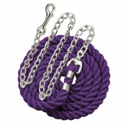 Perri's Cotton Lead With Chain -Farm House Tack Store leadchain purple 10462.1588091734.1280.1280