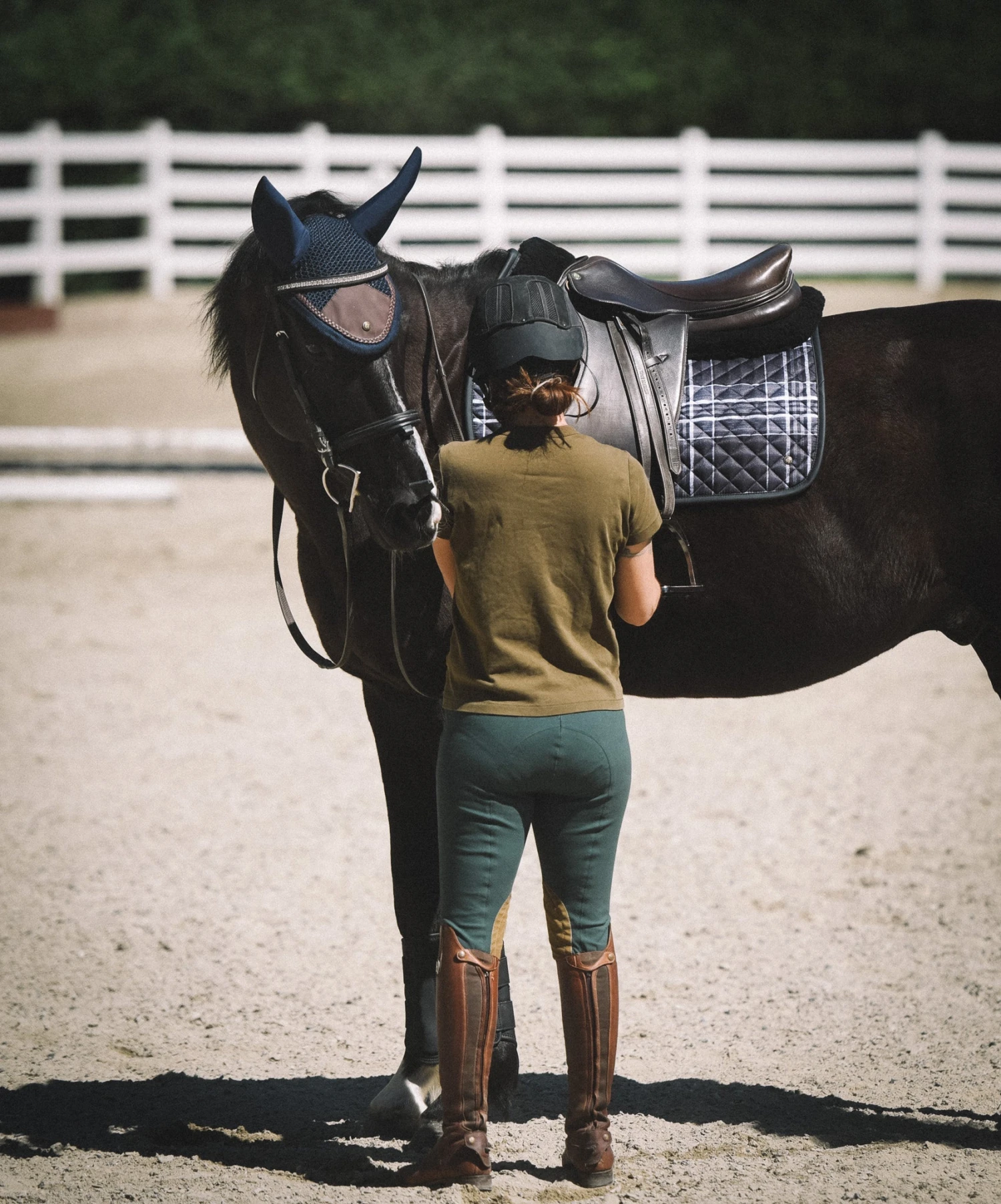 Sixteen Cypress Ear Net, Navy & Hickory, Sound-Softening 5 Sixteen Cypress Ear Net, Navy & Hickory, Sound-Softening - Image 3