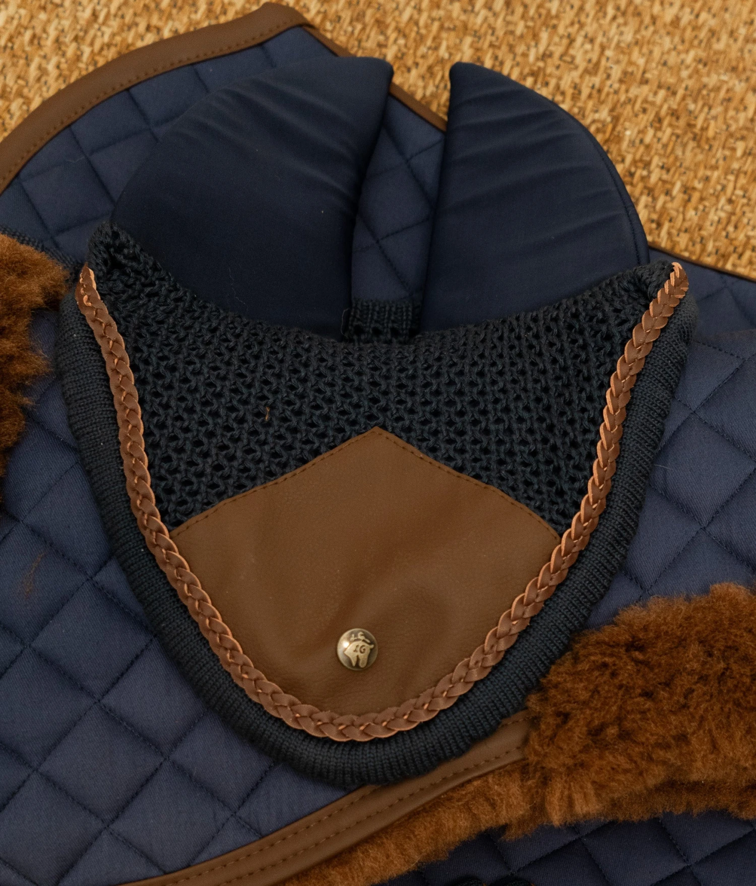 Sixteen Cypress Ear Net, Navy & Hickory, Sound-Softening 4 Sixteen Cypress Ear Net, Navy & Hickory, Sound-Softening - Image 2