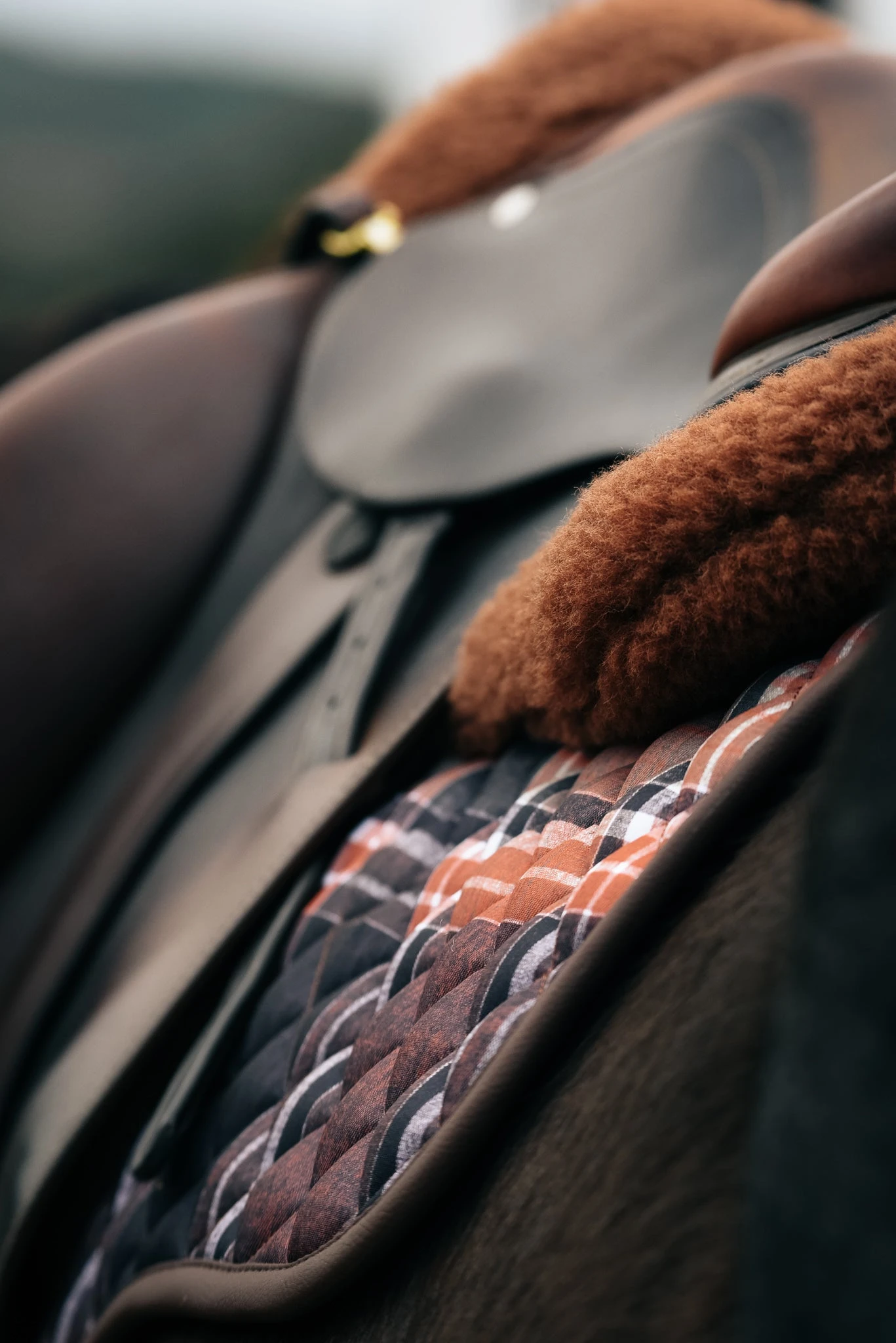 Sixteen Cypress Merino Wool Fleece Half Pad, Navy & Hickory 4 Sixteen Cypress Merino Wool Fleece Half Pad, Navy & Hickory - Image 2