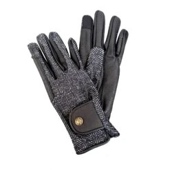 Sixteen Cypress Riding Gloves, Black Herringbone