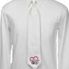 Essex Classics Men's "Danny & Ron's Rescue" White Pique Necktie