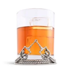Vagabond House Equestraian D-Ring Snaffle Horse Bit Old Fashion Bar Glass