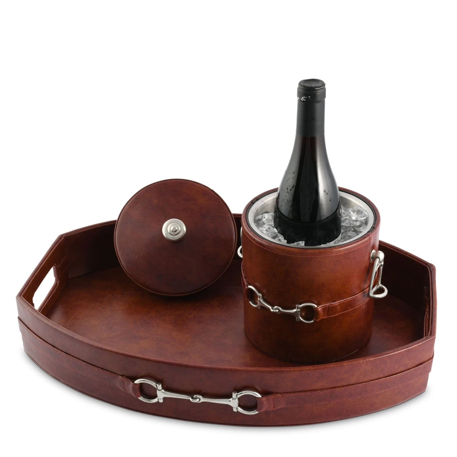 Vagabond House Equestrian Horse Bit Vegan Leather Ice Bucket 7 Vagabond House Equestrian Horse Bit Vegan Leather Ice Bucket - Image 5