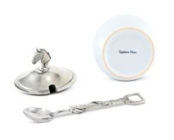 Vagabond House Equestrian Sugar Bowl And Spoon -Farm House Tack Store vagabond house equestrian equestrian sugar bowl and spoon h125eq 31279022637104