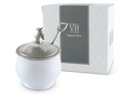 Vagabond House Equestrian Sugar Bowl And Spoon -Farm House Tack Store vagabond house equestrian equestrian sugar bowl and spoon h125eq 31279022669872