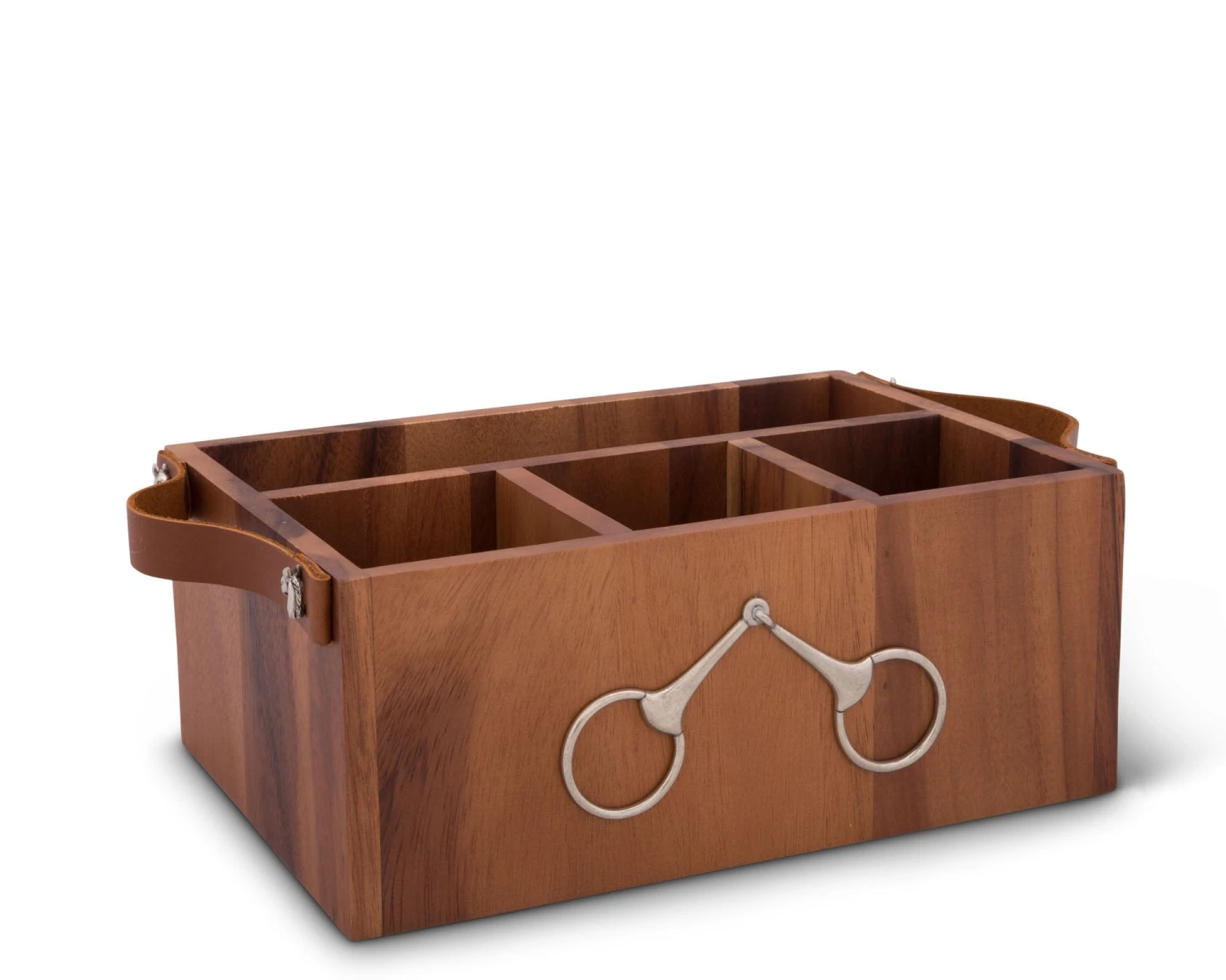 Vagabond House Flatware Caddy- Horse Bits Leather Handles 4 Vagabond House Flatware Caddy- Horse Bits Leather Handles - Image 2