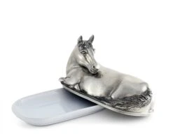 Vagabond House Horse Butter Dish -Farm House Tack Store vagabond house equestrian horse butter dish h108hs 31279085486128