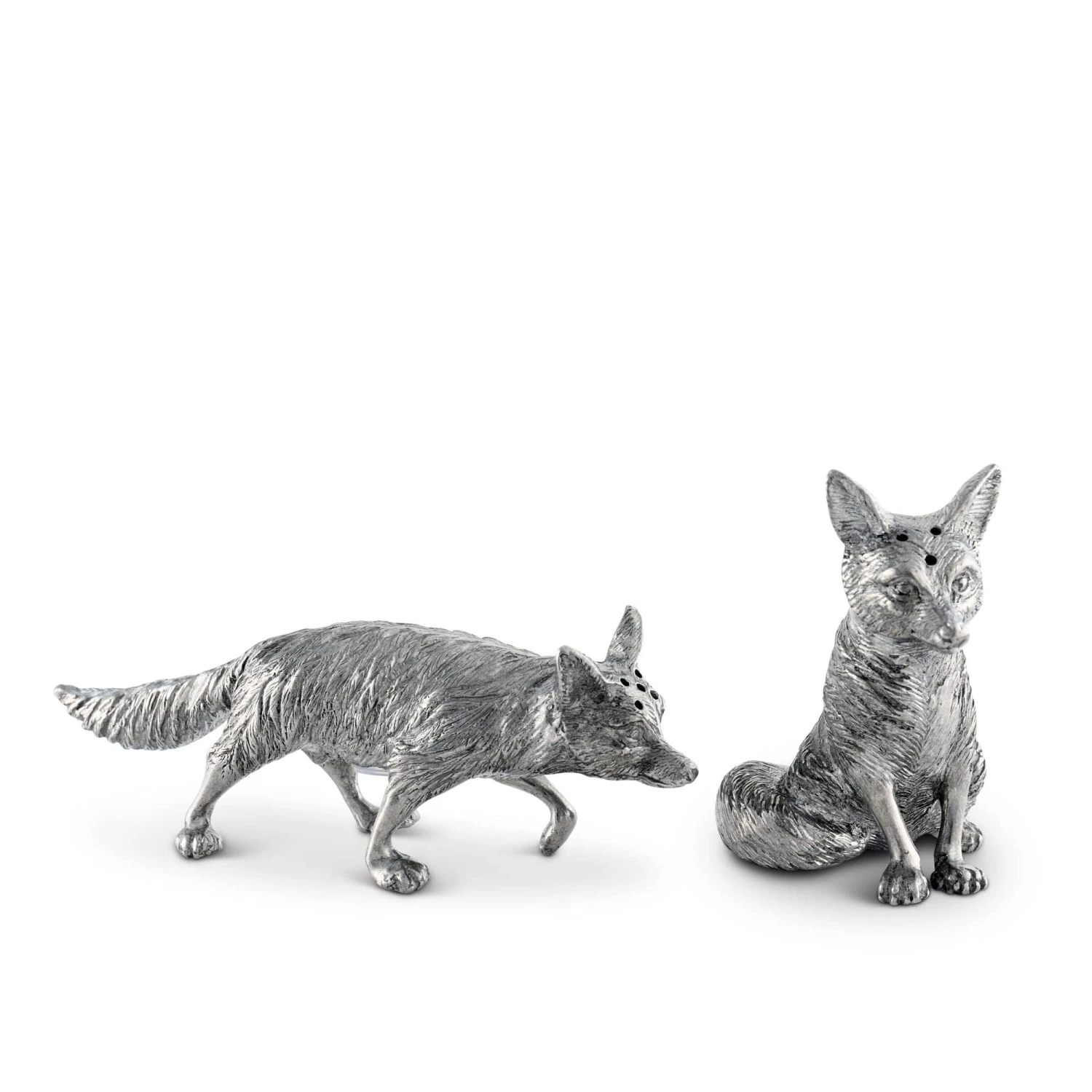 Pewter Foxes Salt & Pepper Set 3 Pewter Foxes Salt & Pepper Set