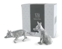 Pewter Foxes Salt & Pepper Set 8 Pewter Foxes Salt & Pepper Set -Farm House Tack Store vagabond house morning hunt pewter foxes salt pepper set v116f 31279273771056