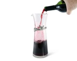 Vagabond House Wine Carafe With Pewter Hunt Equestrian Horn -Farm House Tack Store vagabond house morning hunt wine carafe with pewter hunt equestrian horn g400gh 31279504162864