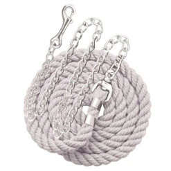 Perri's Cotton Lead With Chain -Farm House Tack Store white 78294.1588091734.1280.1280